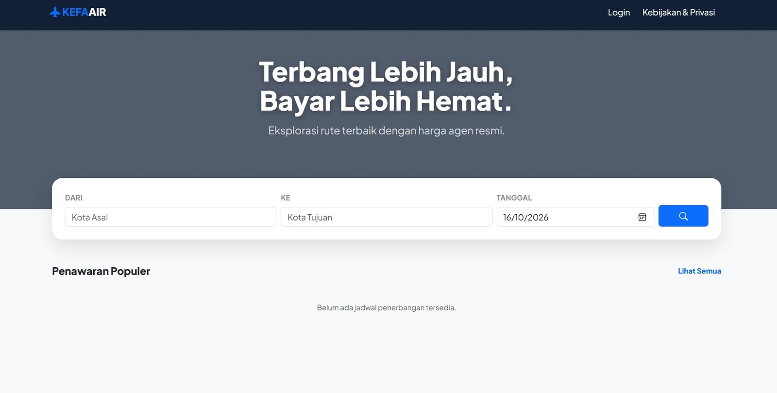 Kefa Air - Aplikasi Tiket Pesawat